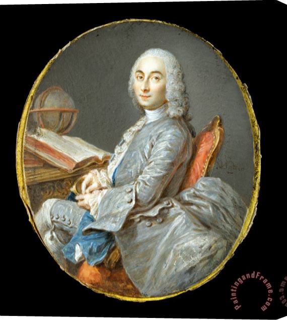 Jean Marc Nattier Miniature Portrait of Cesar Francois Cassini De Thury Stretched Canvas Painting / Canvas Art