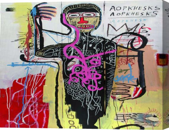 Jean-michel Basquiat 0881 Resized Stretched Canvas Painting / Canvas Art