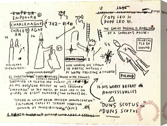Jean-michel Basquiat Bishop Stretched Canvas Painting / Canvas Art