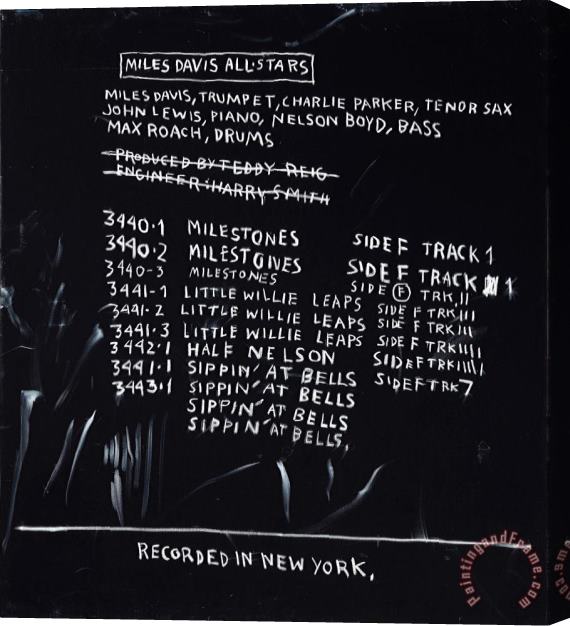 Jean-michel Basquiat Discography Two, 1983 Stretched Canvas Painting / Canvas Art