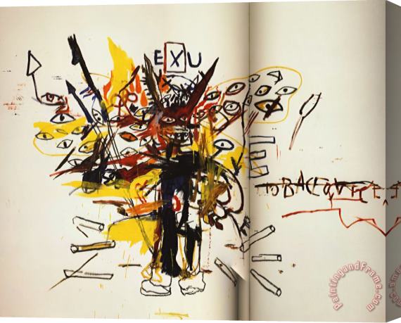 Jean-michel Basquiat Exu Stretched Canvas Print / Canvas Art