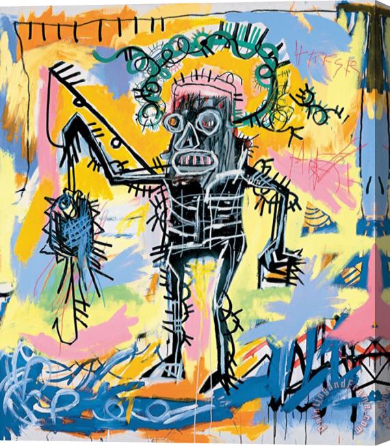 Jean-michel Basquiat Fishing 1981 Stretched Canvas Print / Canvas Art