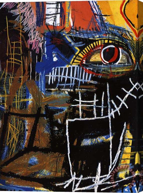 Jean-michel Basquiat Head 1 Stretched Canvas Painting / Canvas Art
