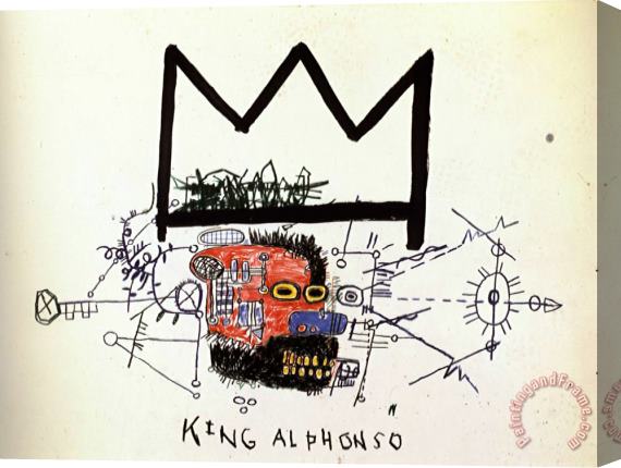 Jean-michel Basquiat King Alphonso Stretched Canvas Print / Canvas Art