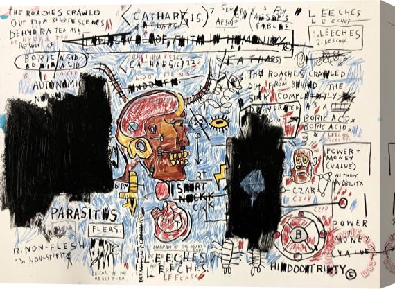 Jean-michel Basquiat Leeches Stretched Canvas Print / Canvas Art