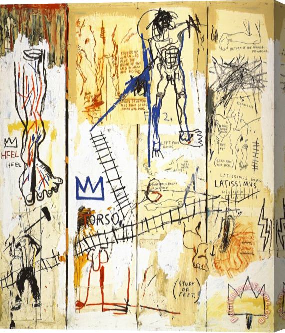Jean-michel Basquiat Leonardo Da Vinci S Greatest Hits Stretched Canvas Print / Canvas Art