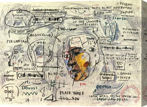 Jean-michel Basquiat Monticello, 1983 Stretched Canvas Print / Canvas Art