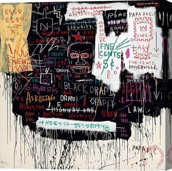 Jean-michel Basquiat Museum Security (broadway Meltdown), 1983 Stretched Canvas Painting / Canvas Art