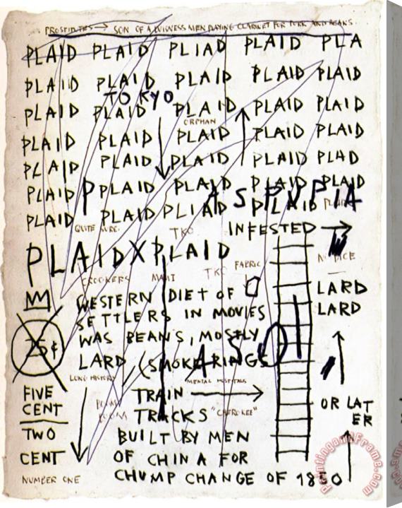 Jean-michel Basquiat Not Detected 203870 Stretched Canvas Print / Canvas Art