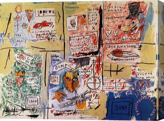 Jean-michel Basquiat Olympic Stretched Canvas Painting / Canvas Art