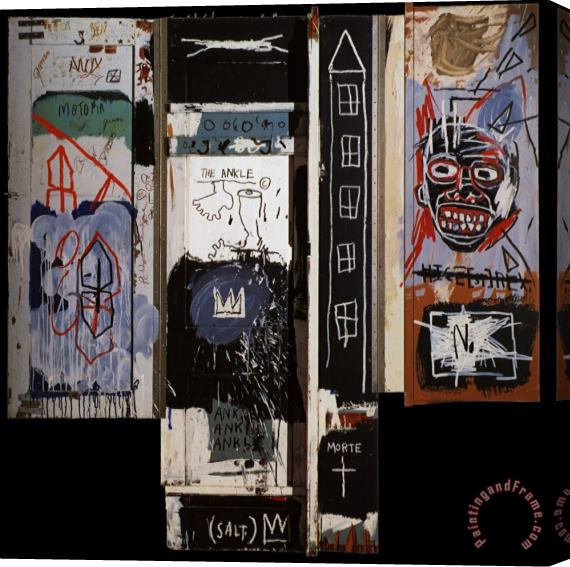 Jean-michel Basquiat Portrait of The Artist As a Young Derelict Stretched Canvas Painting / Canvas Art