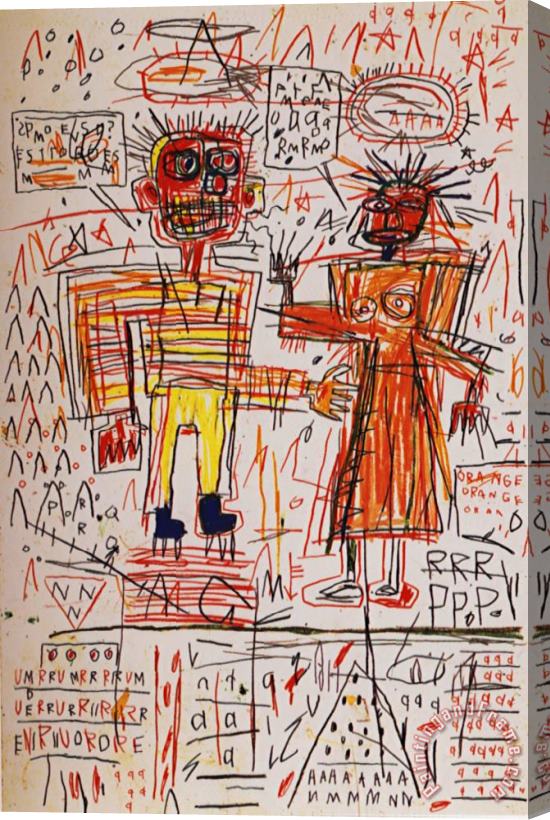 Jean-michel Basquiat Self Portrait 1 Stretched Canvas Painting / Canvas Art