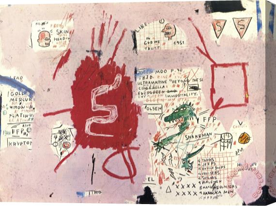 Jean-michel Basquiat Snakeman Stretched Canvas Print / Canvas Art