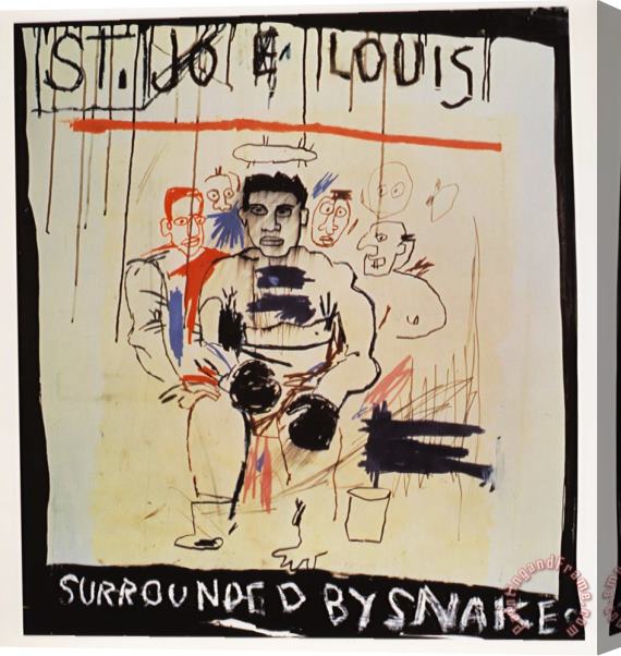 Jean-michel Basquiat St Joe Louis Surrounded Snake Stretched Canvas Print / Canvas Art