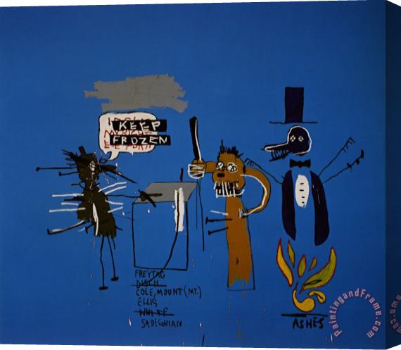Jean-michel Basquiat The Dingoes That Park Their Brains with Their Gum Stretched Canvas Painting / Canvas Art