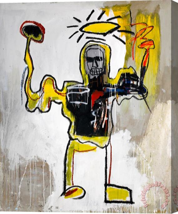 Jean-michel Basquiat Untitled (the Black Athlete) Stretched Canvas Painting / Canvas Art