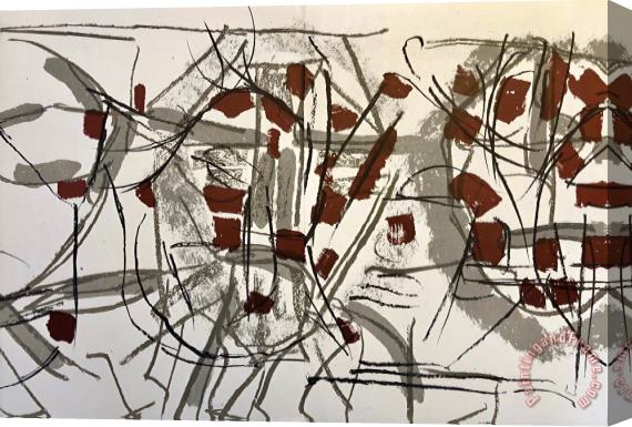 Jean-paul Riopelle Lithographe #6, 1974 Stretched Canvas Painting / Canvas Art