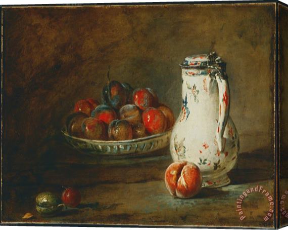 Jean-Simeon Chardin A Bowl of Plums Stretched Canvas Painting / Canvas Art