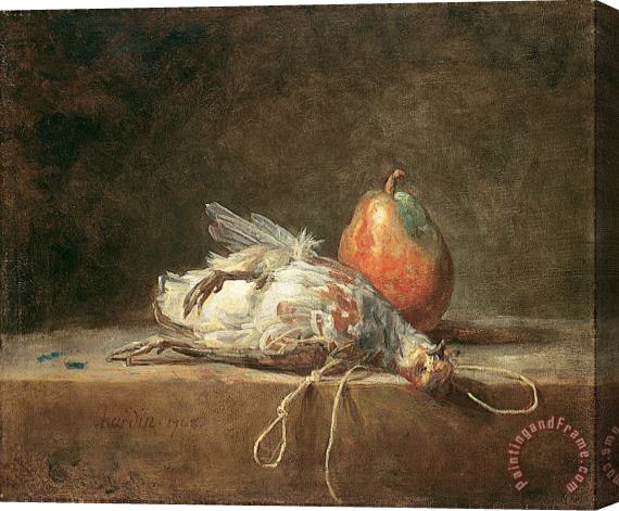 Jean-Simeon Chardin Still Life with Partridge And Pear Stretched Canvas Painting / Canvas Art
