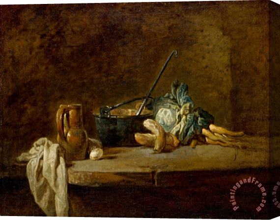 Jean-Simeon Chardin Vegetables for The Soup Stretched Canvas Print / Canvas Art