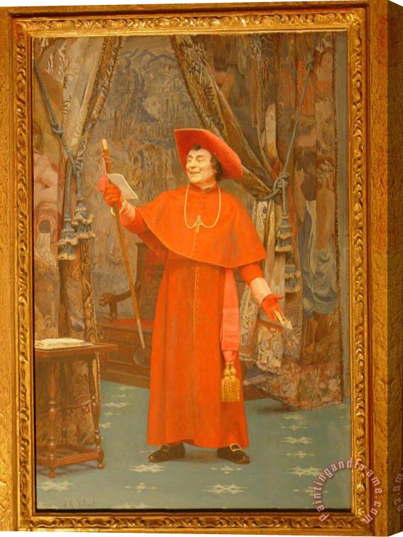 Jehan Georges Vibert Cardinal, Reading a Letter Stretched Canvas Print / Canvas Art
