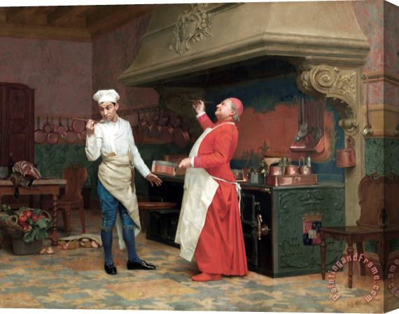 Jehan Georges Vibert The Marvelous Sauce Stretched Canvas Painting / Canvas Art