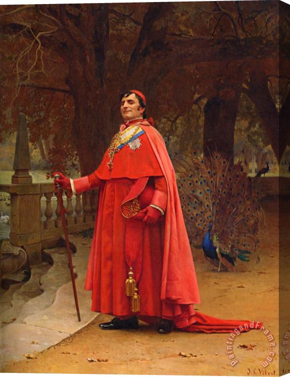 Jehan Georges Vibert The Preening Peacock Stretched Canvas Painting / Canvas Art