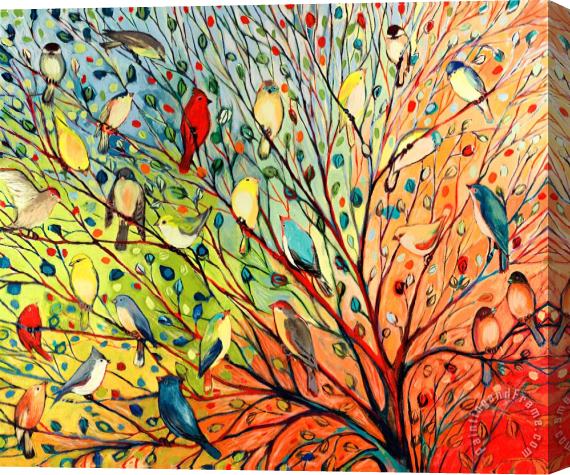 Jennifer Lommers 27 Birds Stretched Canvas Painting / Canvas Art