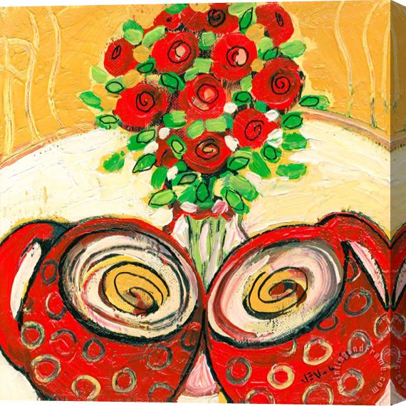 Jennifer Lommers A Morning Toast to Romance Stretched Canvas Painting / Canvas Art