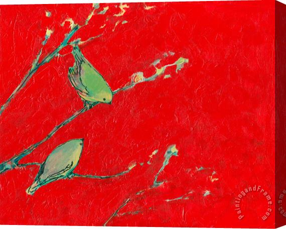 Jennifer Lommers Birds in Red Stretched Canvas Painting / Canvas Art