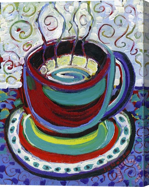 Jennifer Lommers Steaming Coffee Stretched Canvas Print / Canvas Art