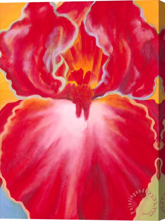 Jerome Lawrence Queen II Red Iris Stretched Canvas Painting / Canvas Art