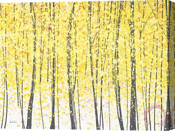 Jerome Lawrence Trees at Twilight Gold Stretched Canvas Print / Canvas Art