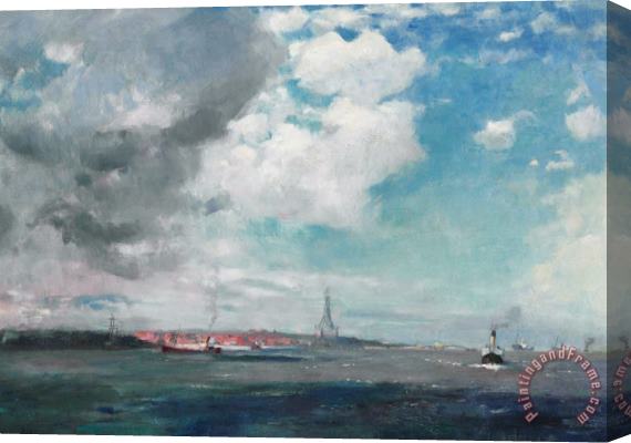 JH Hay New Brighton from the Mersey Stretched Canvas Painting / Canvas Art