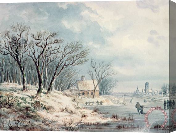 JJ Verreyt Landscape in Winter Stretched Canvas Painting / Canvas Art