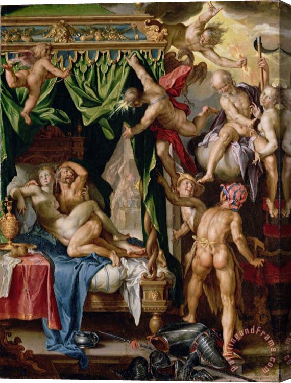 Joachim Anthonisz Wtewael Mars And Venus Surprised by The Gods Stretched Canvas Painting / Canvas Art