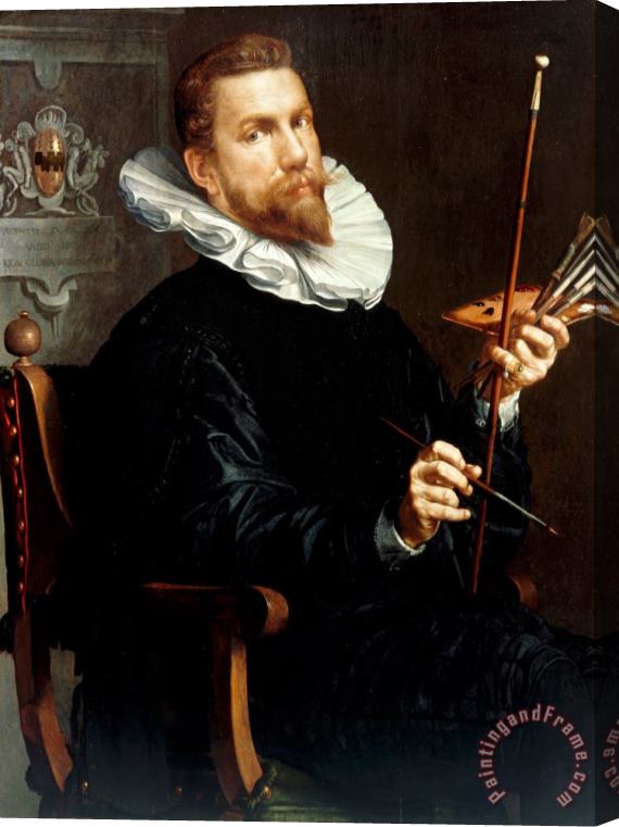 Joachim Anthonisz Wtewael Self Portrait Stretched Canvas Painting / Canvas Art