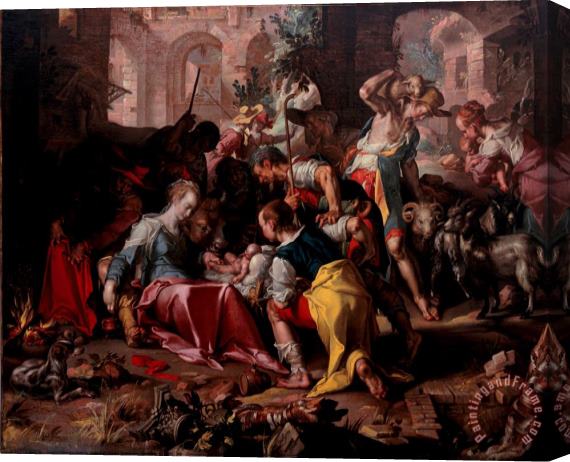 Joachim Anthonisz Wtewael The Adoration of The Shepherds Stretched Canvas Print / Canvas Art
