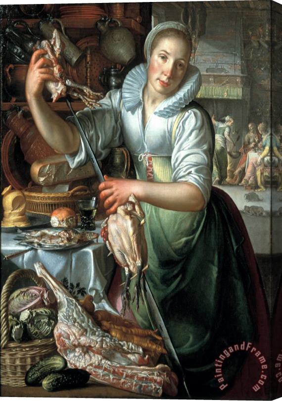 Joachim Anthonisz Wtewael The Kitchen Maid Stretched Canvas Painting / Canvas Art
