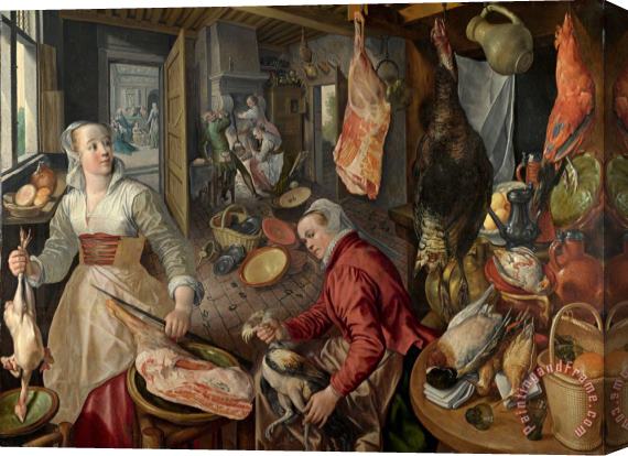Joachim Beuckelaer The Four Elements Fire Stretched Canvas Painting / Canvas Art