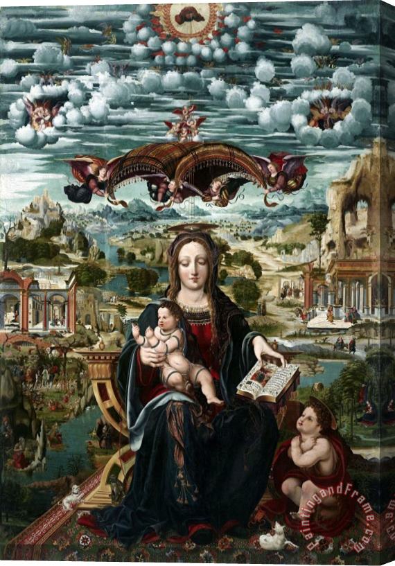 Joan de Burogunga II Mare De Deu, El Nen Jesus I Sant Joanet Stretched Canvas Print / Canvas Art