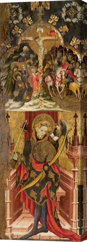 Joan Mates Calvary And Saint Sebastian Stretched Canvas Painting / Canvas Art