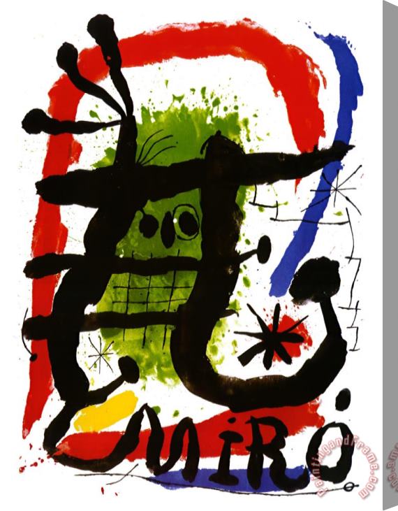 Joan Miro Alcohol De Menthe Stretched Canvas Painting / Canvas Art