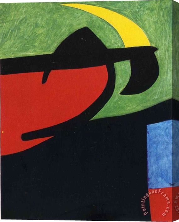 Joan Miro Catalan Peasant in The Moonlight Stretched Canvas Painting / Canvas Art