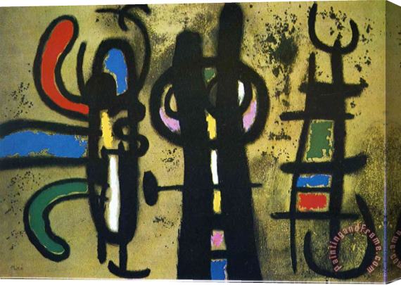 Joan Miro Character And Bird Ii, 1963 Stretched Canvas Painting / Canvas Art