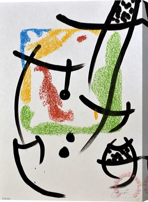 Joan Miro Composition Viii, 1968 Stretched Canvas Print / Canvas Art