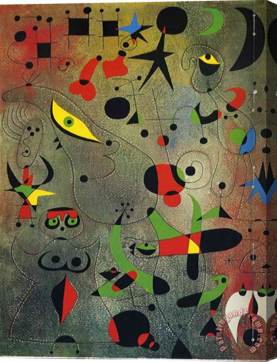 Joan Miro Constellation Awakening at Dawn Stretched Canvas Painting / Canvas Art