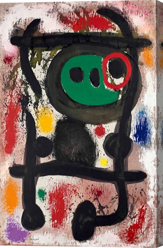 Joan Miro Deux Personnages, 1965 Stretched Canvas Print / Canvas Art