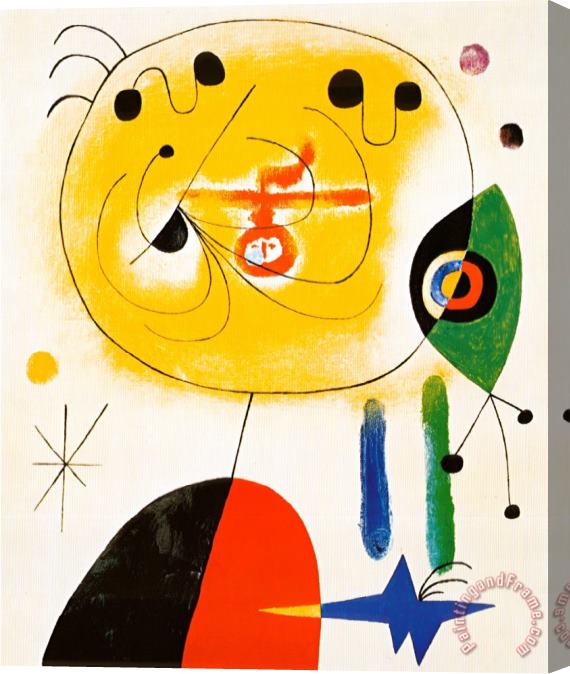 Joan Miro Et Fixe Les Cheveux D Une Etoile Stretched Canvas Print / Canvas Art