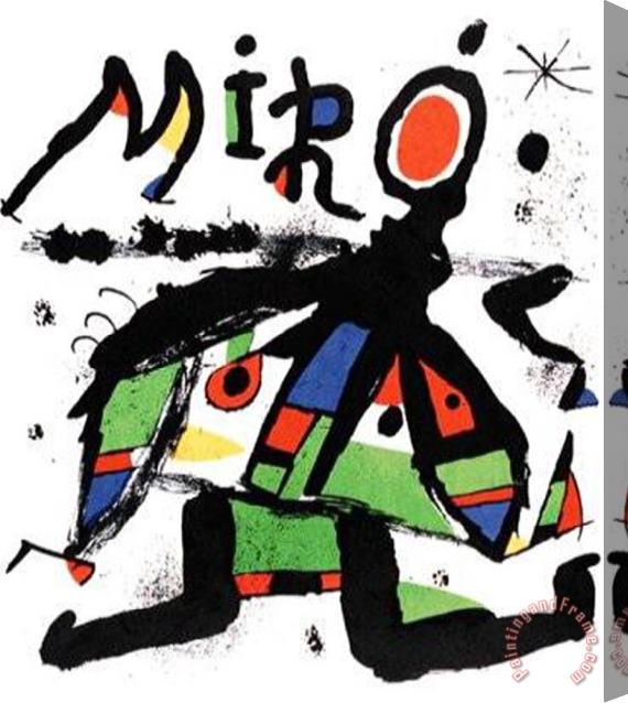 Joan Miro Figur 1979 Stretched Canvas Print / Canvas Art
